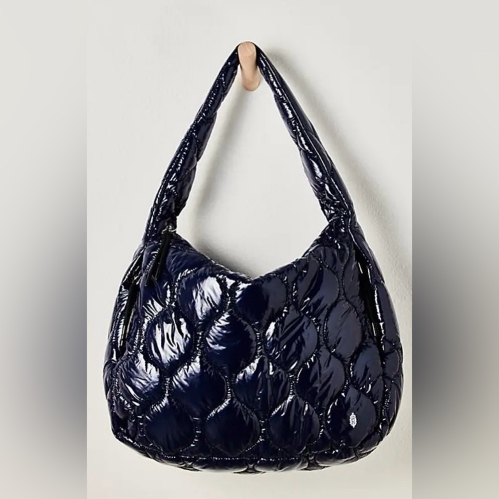 FP Movement by Free People Glossy Navy Quilted Hobo Bag